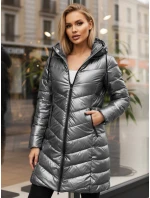 Dámská zimní dlouhá prošívaná stříbrná bunda FashionStreet TY5503