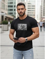 Pánské tričko s potiskem klasické černé FashionStreet NX5014R