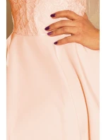 Dámské šaty MARTA v broskvové barvě s krajkou model 5998792