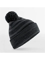 Beechfield B 476 Pletená čepice s bambulí "Team Stripe" 53.0476 graphite grey/black Beechfield B 476 Pletená čepice s bambulí "Team Stripe" 53.0476 graphite grey/black