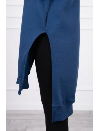 Zateplená mikina s bočními rozparky z džínoviny Zateplená mikina s bočními rozparky z džínoviny