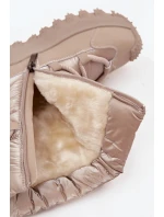 Kožené sněhule na platformě Lee Cooper LCJ-25-12-3663 béžovo-zlaté