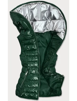 Zelená lesklá prošívaná dámská vesta (B9563) Zelená lesklá prošívaná dámská vesta (B9563)