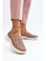 Růžové Dámské Nazouvací Boty s Prošívanými Dírami Emilei