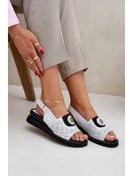 Dámské sandály na klínu stříbrné Isnnoria