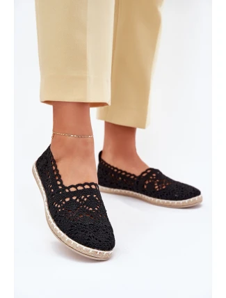 Krajkové Espadrilky Dámské Černé Adelira