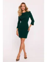 M815 Mini šaty s dělenými rukávy - lahvově zelené M815 Mini šaty s dělenými rukávy - lahvově zelené