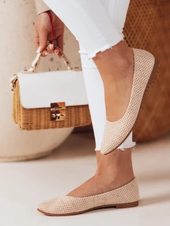 Dámské semišové baleríny s plochým podpatkem GLAMINO white FashionStreet ZY0764