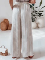 Dámské široké kalhoty s páskem SUMMERLINE beige FashionStreet UY2697