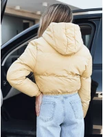 Dámská krátká zimní bunda s kapucí žlutá FashionStreet TY5360