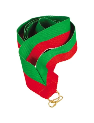 Stuha 11 mm - zelená a červená