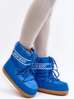 Dámské vázané sněhové boty modré Soia
