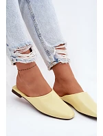 Dámské Mule z imitace kůže Ploché Žluté Romelle
