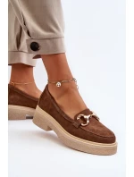 Zazoo 3429 Zamszové Dámské Mokasíny S Ozdobou Hnědé Zazoo 3429 Zamszové Dámské Mokasíny S Ozdobou Hnědé