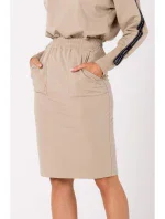 M728 Přiléhavá sukně s kapsami - béžová