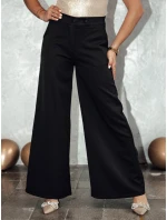 Dámské široké kalhoty ELEGAFIT černé FashionStreet UY2293