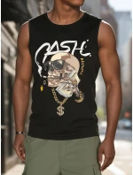 Pánské tričko bez rukávů černé FashionStreet RX5653