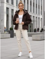 Dámská přechodná bunda s odepínací kapucí hnědá FashionStreet TY5638