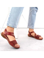 Kožené pohodlné sandály Rieker W RKR685 red