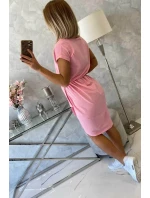 Šaty s obálkovým spodním dílem ve světle růžové barvě