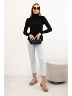 Dámský svetr z viskózy s rolákem a dlouhým rukávem černý
