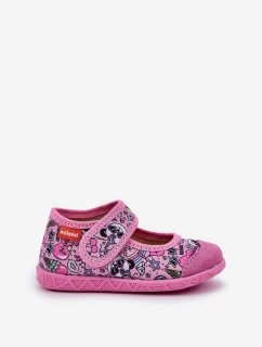 Dětské pantofle Milami na suchý zip s pandami růžové Esnia