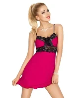 Dámská noční košilka Ines Tmavě růžová - Dkaren Dámská noční košilka Ines Tmavě růžová - Dkaren