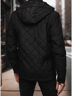 Pánská přechodná bunda s kapucí černá FashionStreet TX4991 Pánská přechodná bunda s kapucí černá FashionStreet TX4991