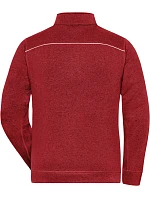 Daiber JN 898 Pánská pracovní pletená fleece bunda - Solid 02.0898 red melange/black Daiber JN 898 Pánská pracovní pletená fleece bunda - Solid 02.0898 red melange/black