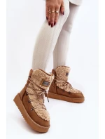 Voděodolné sněhule na platformě veganské D.Franklin DFSH370004 Hnědé Voděodolné sněhule na platformě veganské D.Franklin DFSH370004 Hnědé