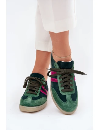 Zazoo N1068 Semišové Nízké Dámské Tenisky Tmavě Zelené Zazoo N1068 Semišové Nízké Dámské Tenisky Tmavě Zelené