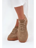 Dámské semišové sneakersy Big Star SS274675 HI-POLY SYSTEM Béžové Dámské semišové sneakersy Big Star SS274675 HI-POLY SYSTEM Béžové