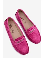 Dámské ploché mokasíny z přírodního semiše S.Barski LR61-7029 fuchsiová Dámské ploché mokasíny z přírodního semiše S.Barski LR61-7029 fuchsiová