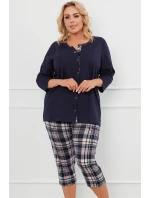 Italská móda Dona r.3/4 sp.3/4 barva:tmavě modrá/potisk Italská móda Dona r.3/4 sp.3/4 barva:tmavě modrá/potisk