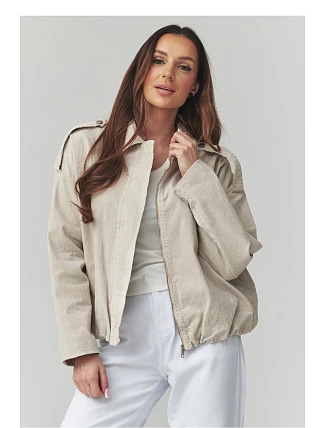 hřejivá kordová bunda model 225692 Makadamia