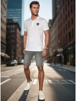 Pánská polokošile s nášivkou bílá FashionStreet PX0648