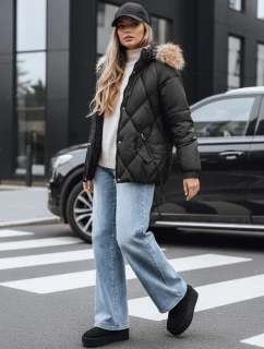 Dámská zimní prošívaná bunda s kapucí černá FashionStreet TY5232