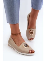 Dámské lodičky s ozdobou z ekokože zlaté Biolita