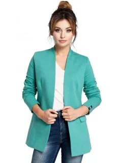 B030 Pletené sako bez límce - zelené
