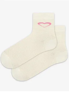 TENKÉ PONOŽKY BARVA 6-11 LET DÍVKY OFF WHITE 30-32