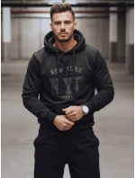 Pánská zateplená mikina s kapucí černá FashionStreet BX5934