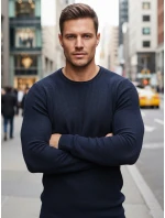 Pánský tmavě modrý svetr WX2294z Pánský tmavě modrý svetr WX2294z