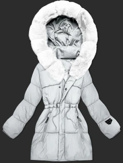 Bílá dámská zimní bunda s kapucí S'West (B8550-26)