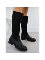 Dámské kožené boty na klínku zateplené černé Rieker 9551