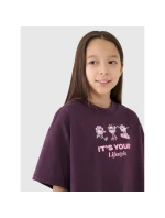 Dívčí oversize top s potiskem 4F 4FJRSS25TTSHF2587-50S