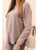 Dámský svetr z viskózy s výstřihem do V fango