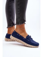Dámské mokasíny s mašlí tmavě modré Reece