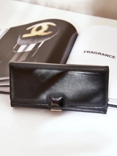 Eko Kožená Hladká Dámská Peněženka Černá Erolia