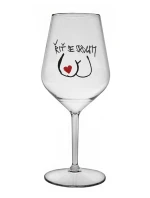 ŘIŤ SE SRDCEM - čirá nerozbitná sklenice na víno 470 ml