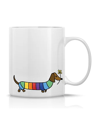 JEZEVČÍK - klasický bílý keramický hrníček 300 ml JEZEVČÍK - klasický bílý keramický hrníček 300 ml